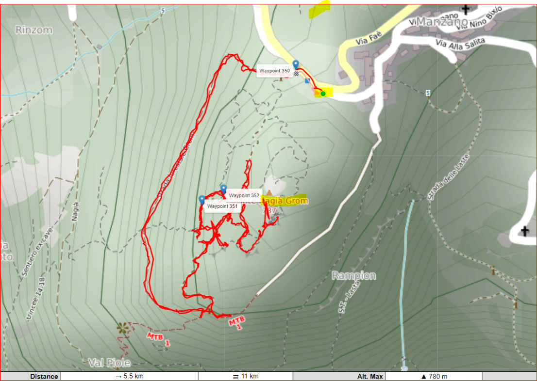 map Nagià Grom postazioni trincee