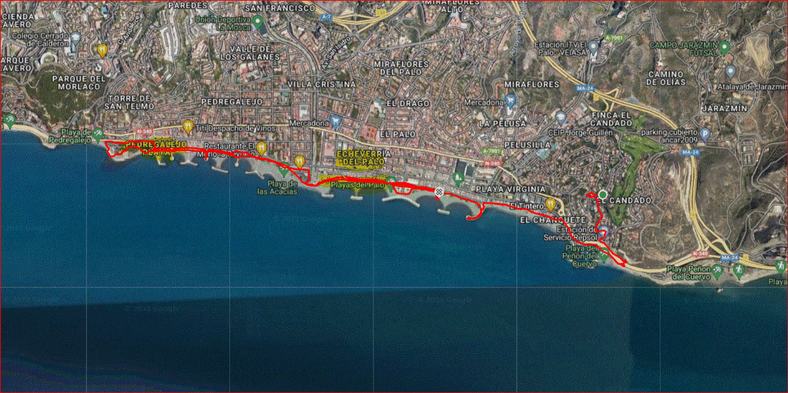 Mappa Malaga el Palo - Balneario