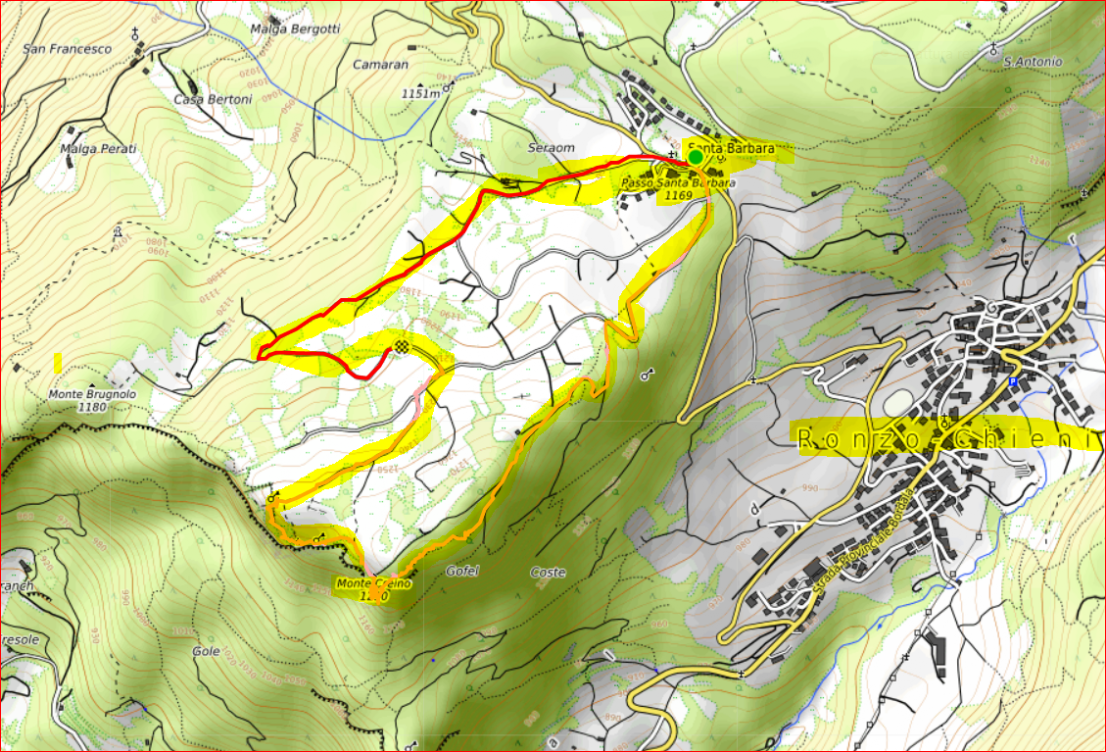 Mappa Monte Creino escursione grande guerra