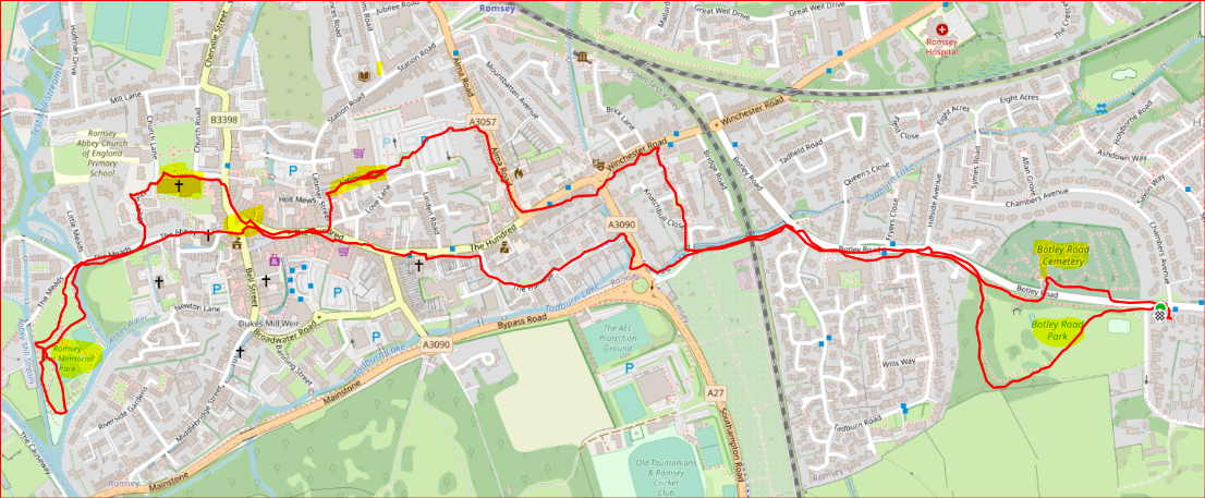 Mappa Romsey War Memorial -walk