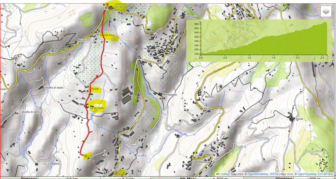 Mappa Torbe fava Santa Cristina ciliegi in fiore