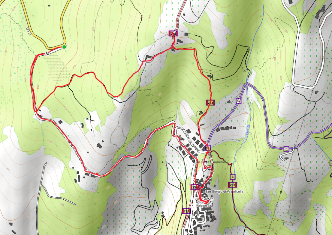 Mappa percorso a piedi per la festa de le fae