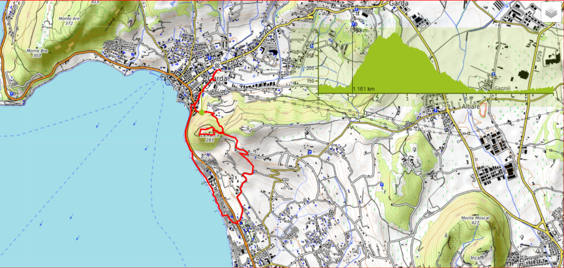 Clicca su Mappa Percorso Garda La Rocca Bardolino