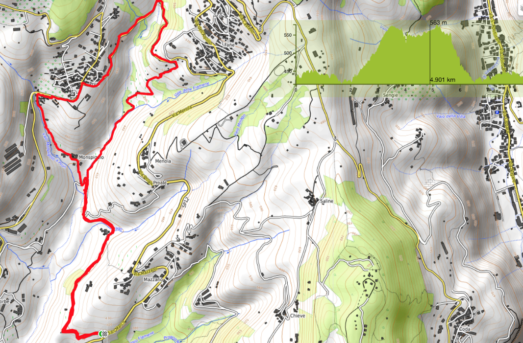 clicca Mappa del percorso e profilo altimetrico